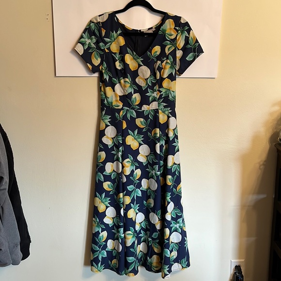 Eshakti Lemons Maxi Dress Sz 4 - Picture 1 of 8